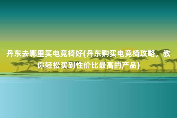 丹东去哪里买电竞椅好(丹东购买电竞椅攻略，教你轻松买到性价比最高的产品)