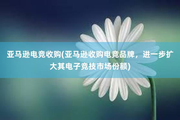 亚马逊电竞收购(亚马逊收购电竞品牌，进一步扩大其电子竞技市场份额)