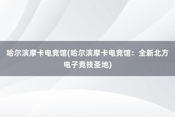 哈尔滨摩卡电竞馆(哈尔滨摩卡电竞馆：全新北方电子竞技圣地)