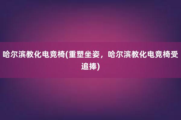 哈尔滨教化电竞椅(重塑坐姿，哈尔滨教化电竞椅受追捧)