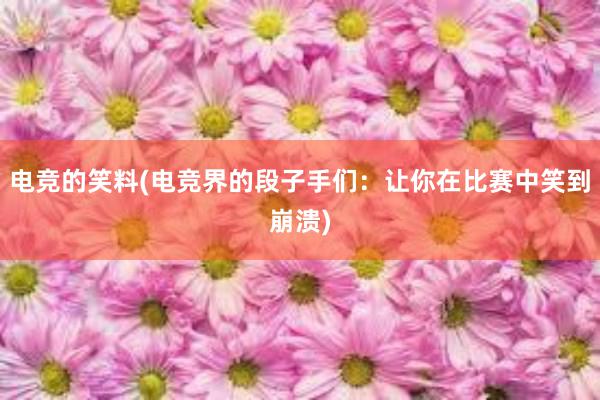 电竞的笑料(电竞界的段子手们：让你在比赛中笑到崩溃)