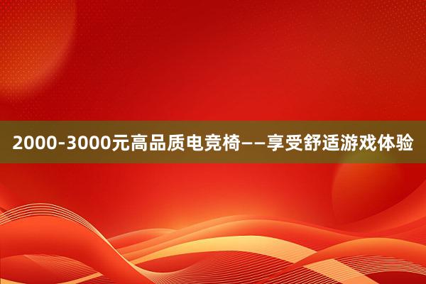 2000-3000元高品质电竞椅——享受舒适游戏体验