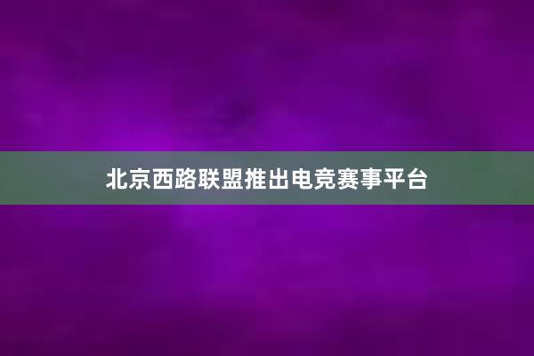 北京西路联盟推出电竞赛事平台