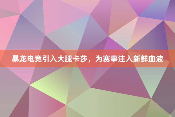 暴龙电竞引入大腿卡莎，为赛事注入新鲜血液