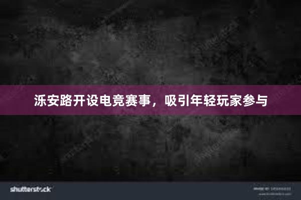 泺安路开设电竞赛事，吸引年轻玩家参与