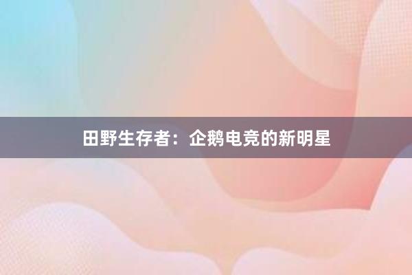 田野生存者：企鹅电竞的新明星